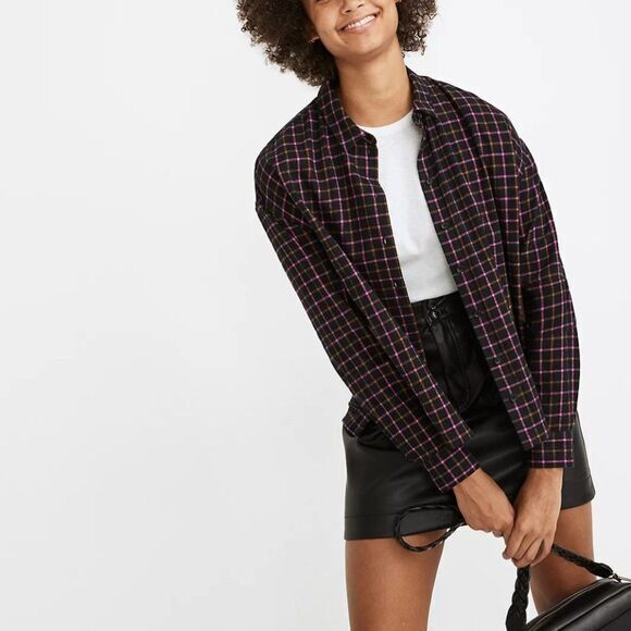 Madewell Flannel Westlake Shirt in Stoppard Plaid, NWT - Picture 1 of 16